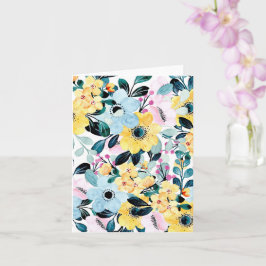 Blank Pastel Summer Blume Notecard - Weichflora Karte