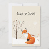 Blank Peace Earth Minimalistisch Fox Bird Animal Karte (Vorderseite)