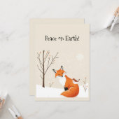 Blank Peace Earth Minimalistisch Fox Bird Animal Karte (Vorderseite/Rückseite Beispiel)