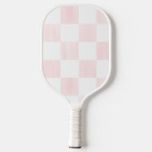 Blank Pink and White Checkerboard Personalized Pickleball Schläger (Rückseite)
