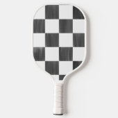 Blank Pink and White Checkerboard Personalized Pickleball Schläger (Rückseite)