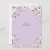Blank Pink Lilac Weiße Blütensilber Quinceañera Einladung (Rückseite)