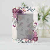 Blank Pink und bordeauxrot Blumenzwiebeln Hochzeit Einladung (Stehend Vorderseite)
