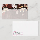 Blank Platzkarten Baumwollzweig auf dunklem Holzst (Vorne/Hinten)