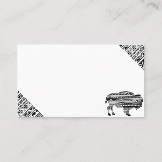 Blank Platzkarten Boho Buffalo Tribal Muster Bohe (Vorderseite)