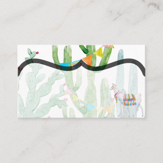 Blank Platzkarten Boho Llama Bohemisch Cacti-Wüste (Vorderseite)