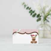 Blank Platzkarten ReindeChristmas XMAS Polka Do (Stehend Vorderseite)