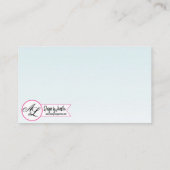 Blank Platzkarten tropische Blume auf Blue Ombre (Rückseite)