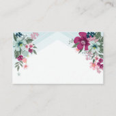 Blank Platzkarten tropische Blume auf Blue Ombre (Vorderseite)