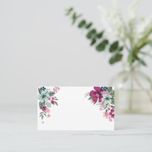 Blank Platzkarten Tropische Blume auf Weiß (Stehend Vorderseite)