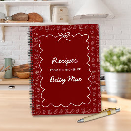 Blank Red Cookbook Write Your Own Favorite Recipe  Notizblock