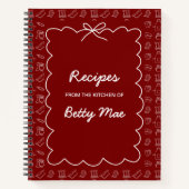 Blank Red Cookbook Write Your Own Favorite Recipe Notizblock (Vorderseite)