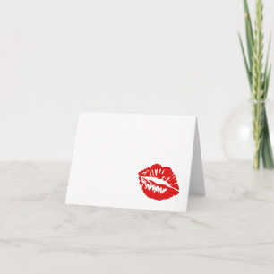 Blank Red Kiss Note Card Karte