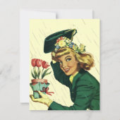 Blank Retro Dusche Party Baby oder Bridal Einladun Einladung (Vorderseite)