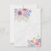 Blank Rosa und blaue Blütenhochzeit Einladung (Vorderseite)