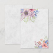 Blank Rosa und blaue Blütenhochzeit Einladung (Vorne/Hinten)