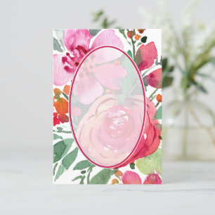Blank rosa und roter floraler Hintergrund Hochzeit Einladung