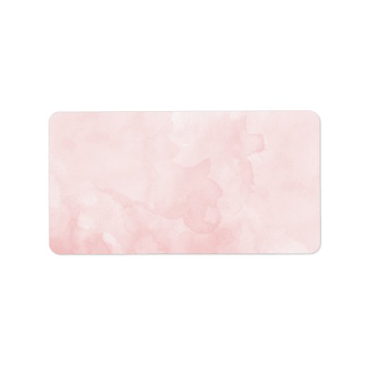 Blank Rose Blush Wasserfarbe Adressaufkleber (Vorne)