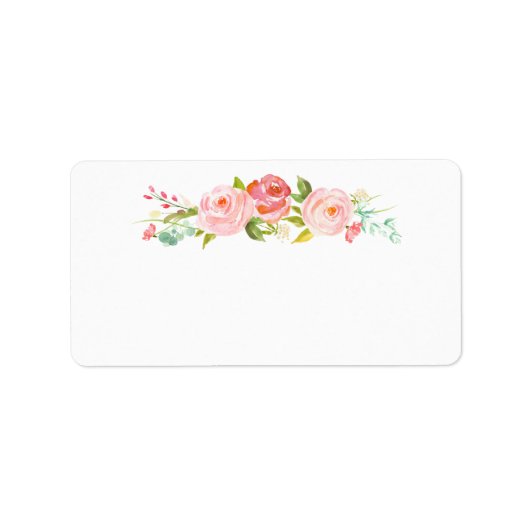 Blank Rose Garden Floral White Address Label Adressaufkleber (Vorne)