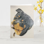 blank Rottie greeting card Karte (Gelbe Blume)