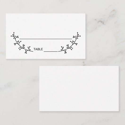 Blank Rustic Laurels Wedding Platzkarte (Vorne/Hinten)