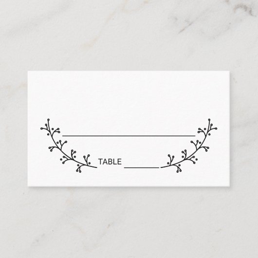 Blank Rustic Laurels Wedding Platzkarte (Vorderseite)
