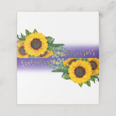 Blank rustikale Sonnenblume für handgeschriebene H Platzkarte (Außenseite Aufgefaltet)