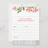 Blank Rustikale Wasserfarbe Trailing Petunias Gebu Einladung (Vorderseite)