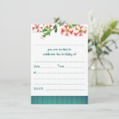 Blank Rustikale Wasserfarbe Trailing Petunias Gebu Einladung (Stehend Vorderseite)