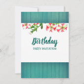 Blank Rustikale Wasserfarbe Trailing Petunias Gebu Einladung (Rückseite)