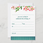 Blank Rustikale Wasserfarbe Trailing Petunias Gebu Einladung (Vorderseite)