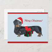 Blank Santa Dackel Weihnachten Postkarte (Vorne/Hinten)