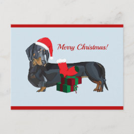 Blank Santa Dackel Weihnachten Postkarte