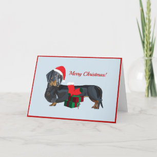 Blank Santa Dackel Weihnachtskarte Karte