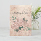 Blank Schwarz Pale Pink Satin Blumendenken Ankündigung (Stehend Vorderseite)