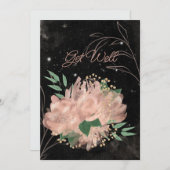 Blank Schwarz Pink Satin Blüte Blüte Wohlbefinden Ankündigung (Vorne/Hinten)