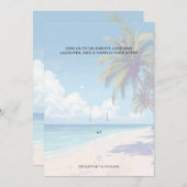 Blank Seaside Summer Blue Elegant Pretty Wedding Einladung (Vorne/Hinten)