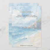 Blank Seaside Summer Blue Pretty Wedding Einladung (Vorne/Hinten)
