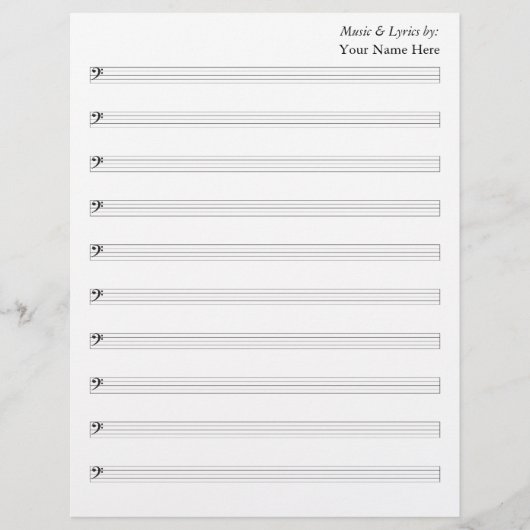Blank Sheet Music 10 Bass Staves (Vorderseite)