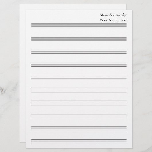 Blank Sheet Music 10 Stave (Vorne/Hinten)