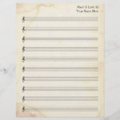 Blank Sheet Music 10 Stave Alt gesteinigtes Papier (Vorderseite)