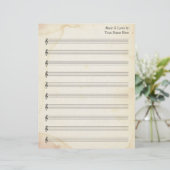 Blank Sheet Music 10 Stave Alt gesteinigtes Papier (Stehend Vorderseite)