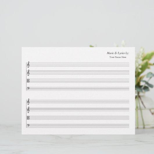 Blank Sheet Music 4 Stave String Quartett (Stehend Vorderseite)