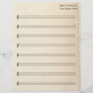 Blank Sheet Music 8 Stadium Vintage Alte Buchseite