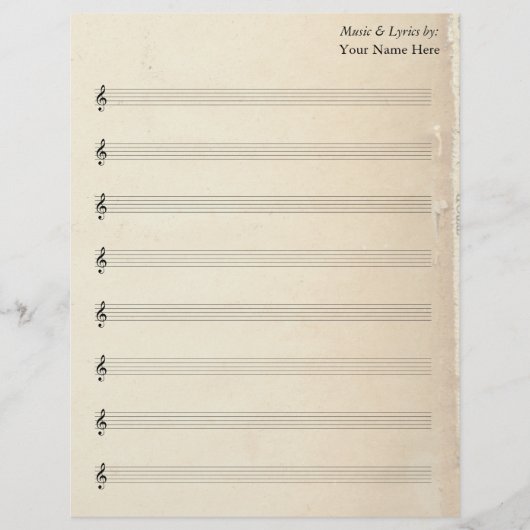 Blank Sheet Music 8 Stadium Vintage Alte Buchseite (Vorderseite)