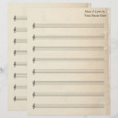 Blank Sheet Music 8 Stadium Vintage Alte Buchseite (Vorne/Hinten)