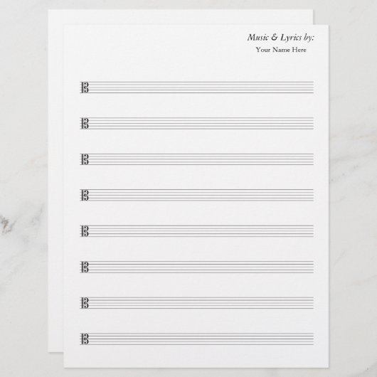 Blank Sheet Music 8 Stave Alto (Vorne/Hinten)