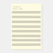 Blank Sheet Music 8 Staves Post-it Klebezettel (Vorderseite)