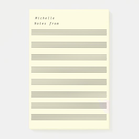 Blank Sheet Music 8 Staves Post-it Klebezettel (Vorderseite)