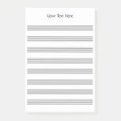 Blank Sheet Music 8 Staves Post-it Klebezettel (Vorderseite)